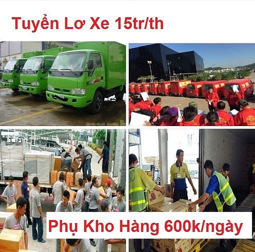TUYEN DUNG lai xe phu lo xe phu kho